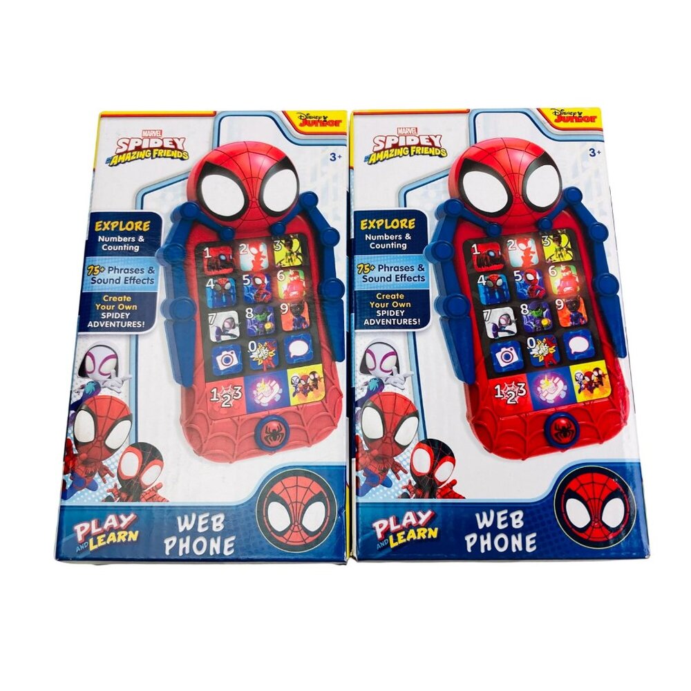 Marvel Spidey & Friends Web Phone Learning Toy For Kids Lot of 2 Spiderman